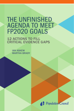 The Unfinished Agenda to Meet FP2020 Goals: 12 Actions to Fill