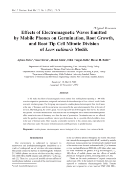 Effects of Electromagnetic Waves Emitted by Mobile Phones on