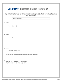 Segment 2 Exam Review #1