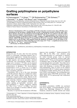Grafting polythiophene on polyethylene surfaces