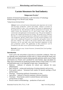 Lactate biosensors for food industry