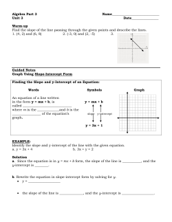 graphing using the slope and y