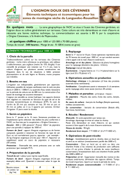 OIGNON DOUX, Fiche &Eacute;l&eacute;ments techniques et &eacute;conomiques pour