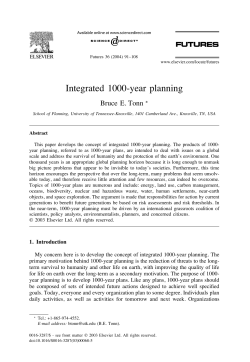 Integrated 1000-year planning