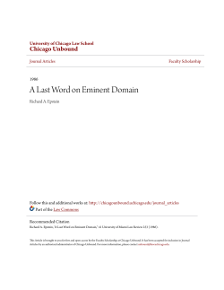 A Last Word on Eminent Domain - Chicago Unbound
