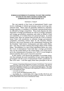 Foreign Sovereign Standing to Sue the United States in Its Own