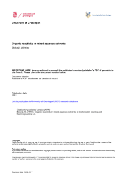 University of Groningen Organic reactivity in mixed aqueous