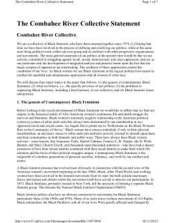 The Combahee River Collective Statement