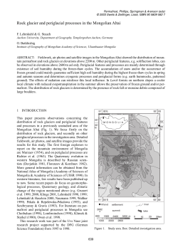 Rock glacier and periglacial processes in the Mongolian Altai