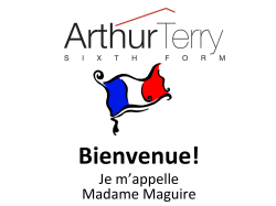 Bienvenue! - The Arthur Terry School