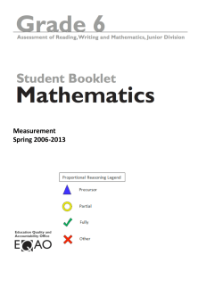 Junior EQAO Questions MEA Spring 2006-2013