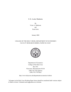 US Lotto Markets - College of the Holy Cross