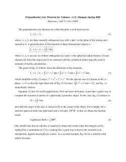 Perpendicular-Axis Theorem for Volumes&mdash;C.E. Mungan, Spring
