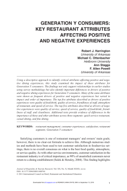 generation y consumers: key restaurant attributes affecting positive