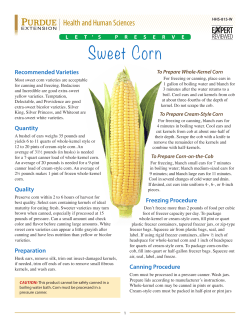sweet corn - Purdue Extension