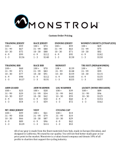 Custom Order Pricing All of our gear is made from the