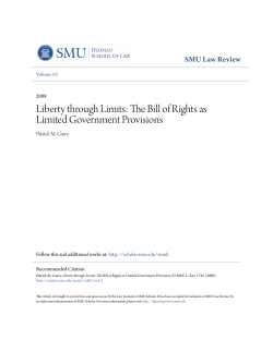 The Bill of Rights as Limited Government Provisions