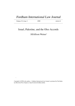 Israel, Palestine, and the Olso Accords