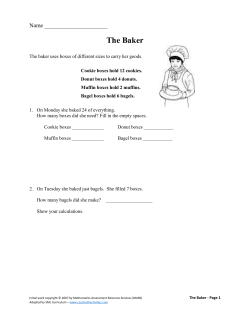 The Baker - CCSS Math Activities