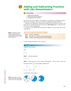 Adding and Subtracting Fractions with Like Denominators 3.1