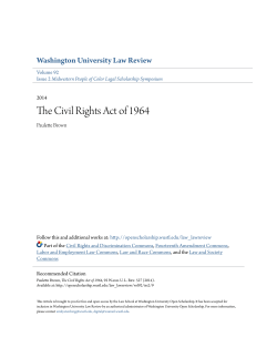 The Civil Rights Act of 1964 - Washington University Open Scholarship