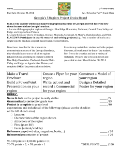 Georgia`s 5 Regions Project Choice Board
