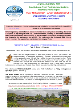 ANZI-Pacific FORUM 2015 Constitutional Area 7