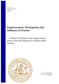 Empowerment, Participation and Influence in Practice