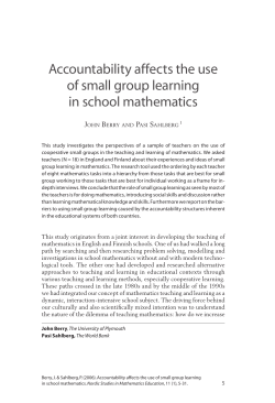 Berry, J. and Sahlberg, P. 2006. Accountability affects the use of