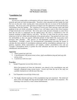 Consolidation Test - University of Toledo