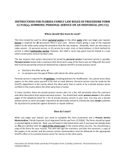 Summons: Personal Service on an Individual