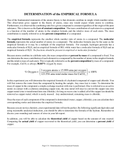 Determination of an Empirical Formula