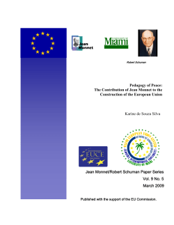 Pedagogy of Peace: The Contribution of Jean Monnet