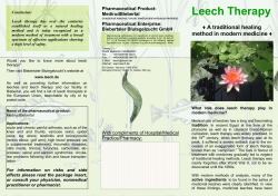 Leech Therapy - Biebertaler Blutegelzucht