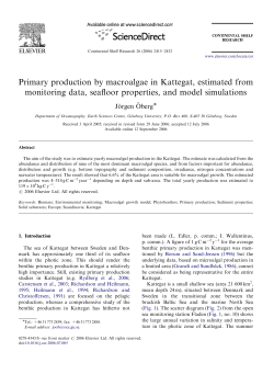 Primary production by macroalgae in Kattegat, estimated from