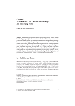 Mammalian Cell Culture Technology: An Emerging Field