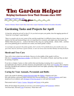 Gardening Tasks and Projects for April