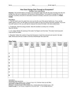How Does Energy Flow Through an Ecosystem? Student Lab
