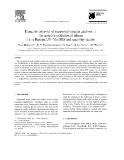 Dynamic behavior of supported vanadia
