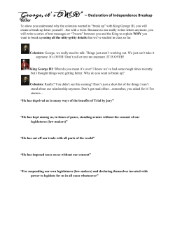 George, it`s OVER!&rdquo;​ &ndash; ​Declaration of Independence Breakup Letter