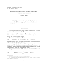 ASYMPTOTIC BEHAVIOUR OF THE ITERATIVE PYTHAGOREAN