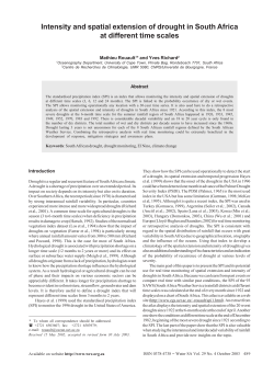 Intensity and spatial extension of drought in South Africa at different