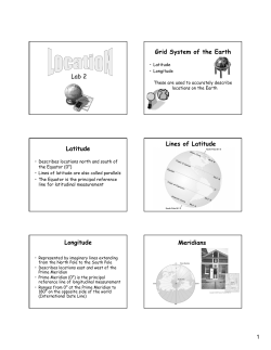 Lab 2 Grid System of the Earth Latitude Lines of Latitude Longitude