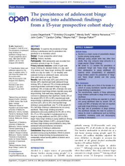 The persistence of adolescent binge drinking into adulthood