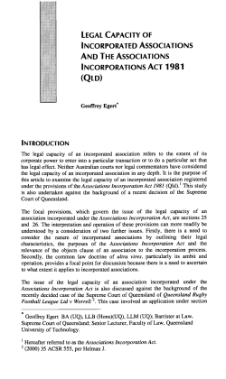Geoffrey ~ ~ ert * The legal capacity of an incorporated