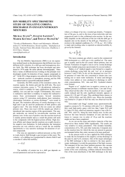ion mobility spectrometry study of negative corona discharge in