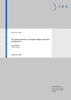 The Americanization of European Higher Education and Research
