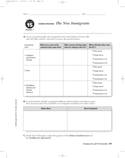 GUIDED READING The New Immigrants