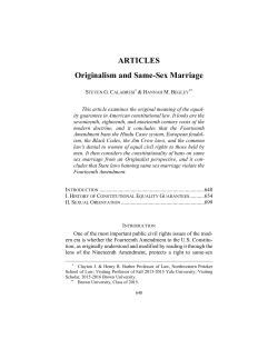 Originalism and Same-Sex Marriage