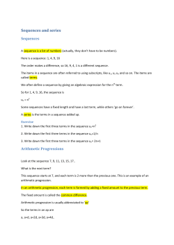 Sequences and series